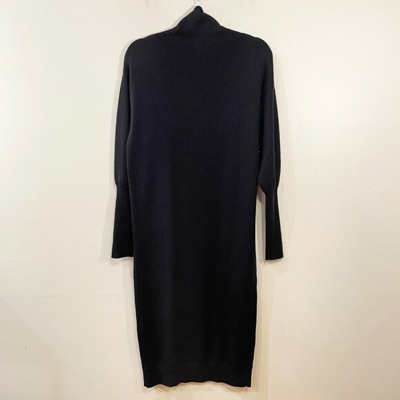 Last Chance! New Aritzia Cyprie 100% Wool Mock Neck Sweater Dress Black XXS $178 - Picture 4 of 9
